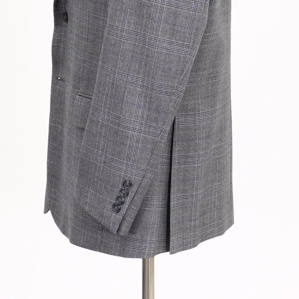 Jos. A. Bank 43R Gray Check 2-Button Sport Coat Blazer Jacket V940